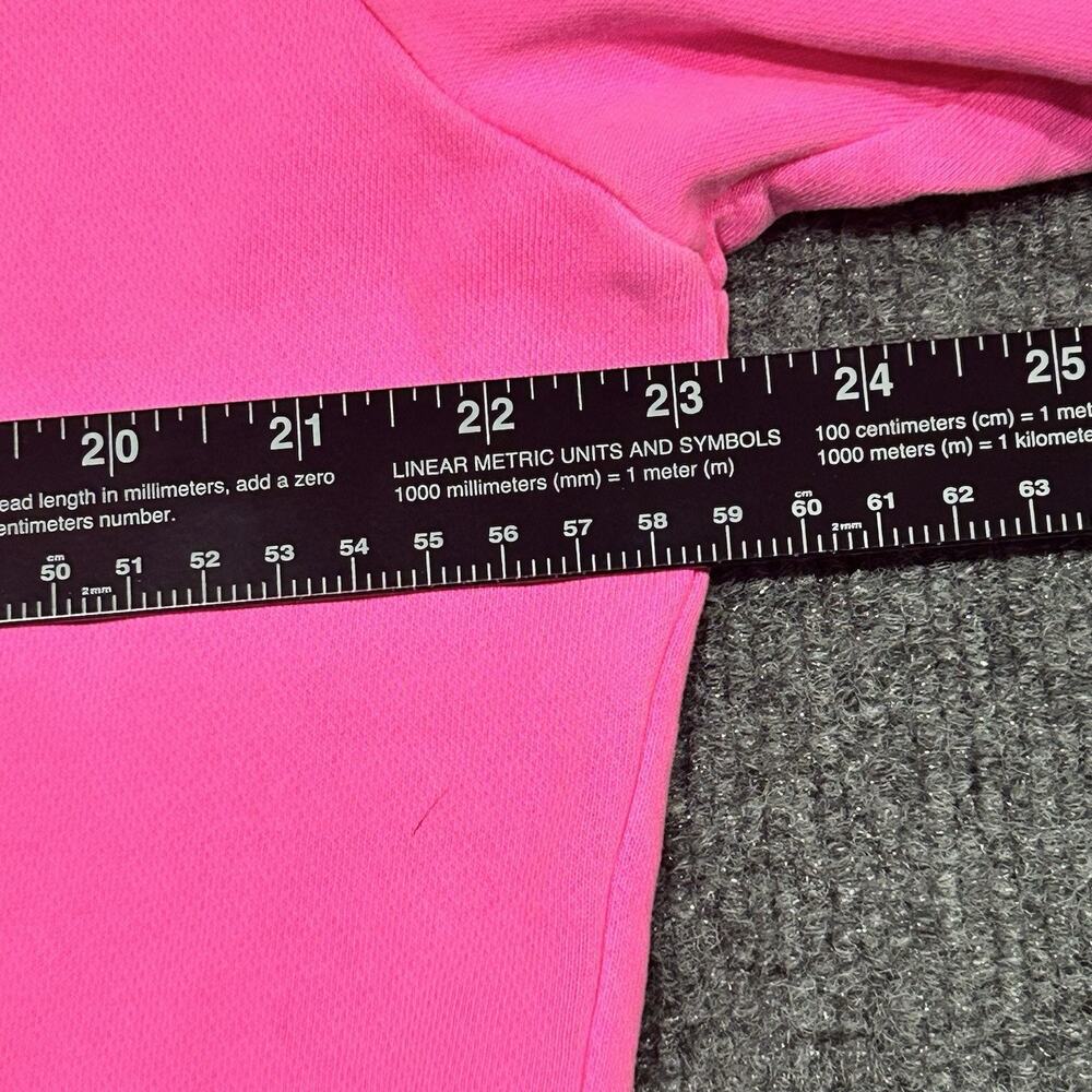 GAP Women's Fleece Hoodie Size M Neon Standout Pink Pullover Sweatshirt Active - Picture 6 of 13